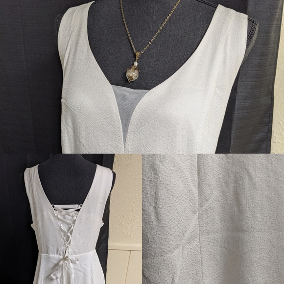 🆕 Women's Torrid PLUS SIZE Modest Ivory Jacquard Sleeveless Wedding Dress - Picture 8 of 11